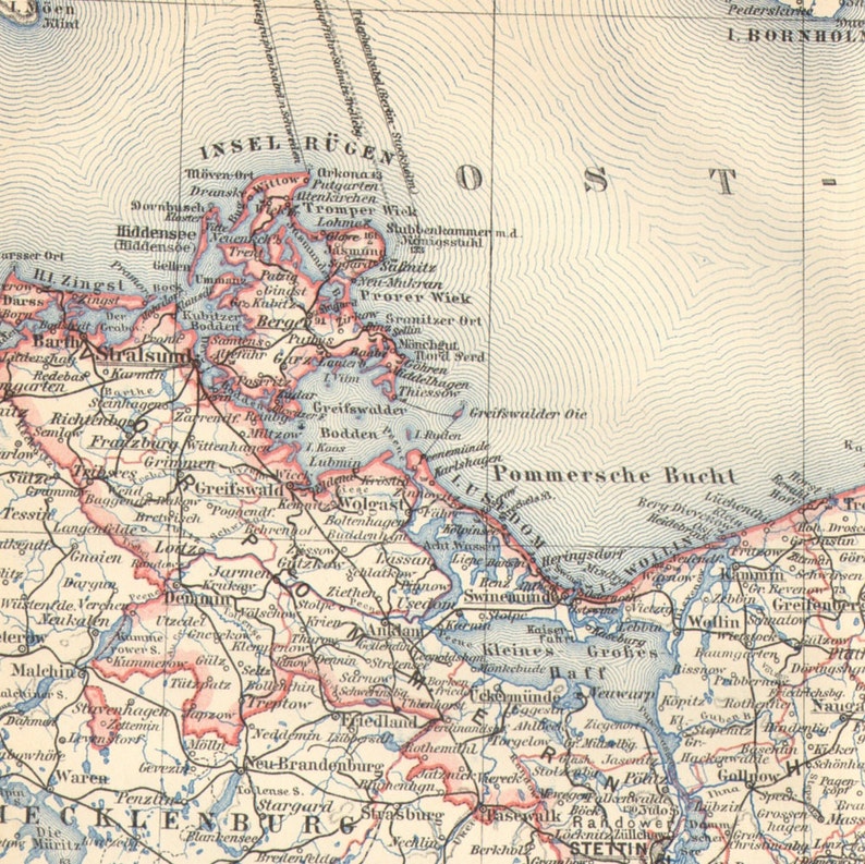 1906 Map of the Province of Pomerania German Empire | Etsy