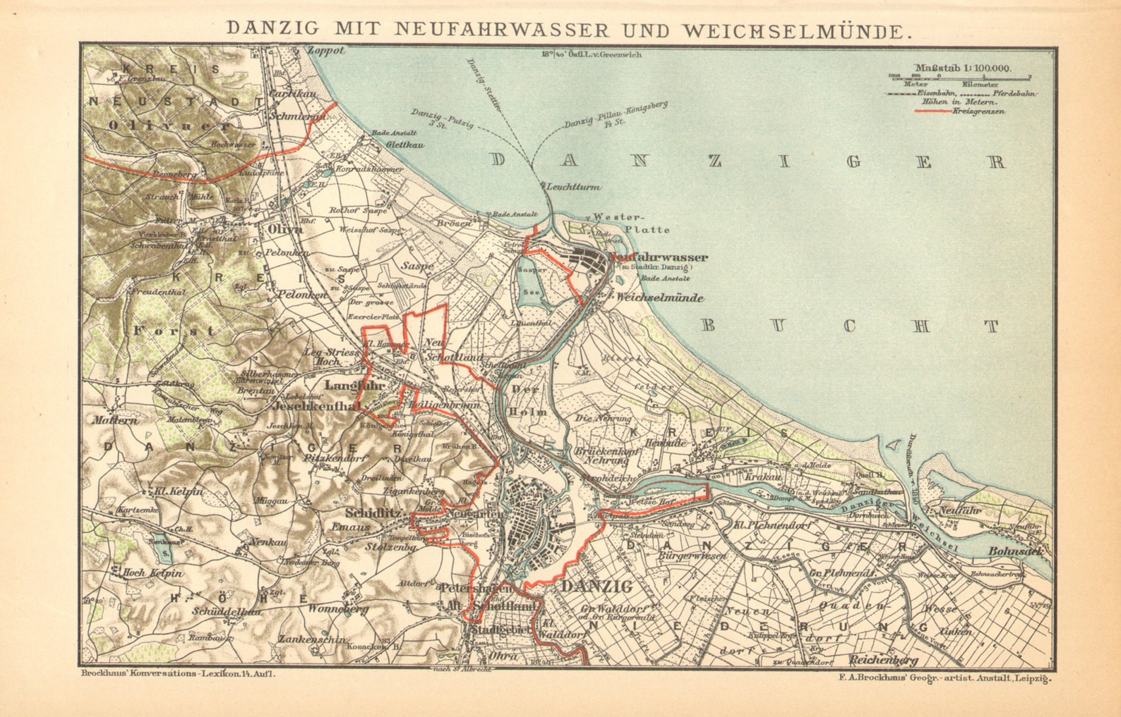 1894 DANZIG und seine UMGEBUNG Antike Landkarte als Teil des | Etsy