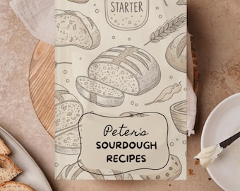 Diario de recetas de masa madre personalizado Cuaderno de recetas con nombre personalizado
