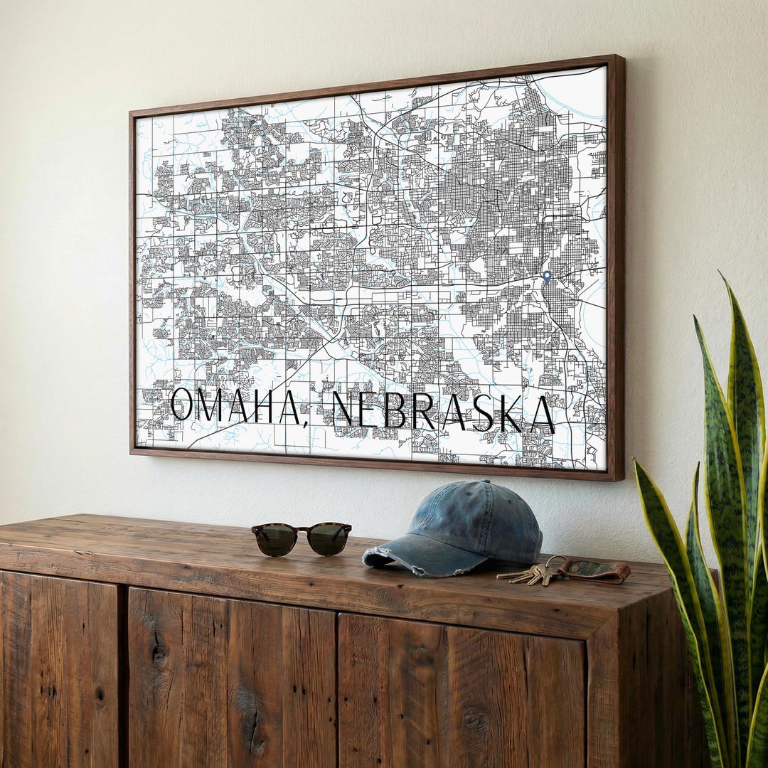 City Map Frame Custom City Map Framed Canvas | Personalized Location Print ...
