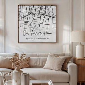 Personalized Map Framed Canvas | Custom Location Art