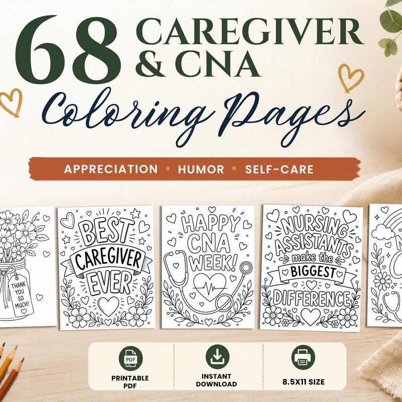 Cna Coloring Pages - Etsy