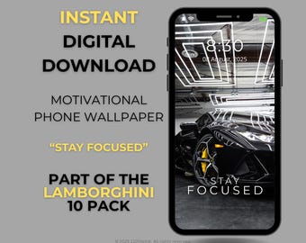 Lamborghini Phone Wallpaper: Motivational Supercar Lock Screen (Digital Download
