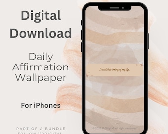 Calming Affirmation iPhone Wallpaper: Mental Health Lock Screen (Digital Download