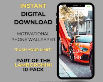 Lamborghini Phone Wallpaper: Motivational Supercar Art (Digital Download