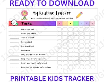 Kids Daily Routine Chart Printable | Morning & Evening Checklist for Children | Chore Chart PDF | Digital Download | Back To School 2026