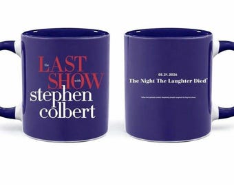 Kubek z akcentem granatowym „The Last Show with Stephen Colbert” z 2026 r. (11 uncji x 15 uncji)