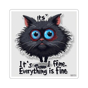 Playful Cat Kiss-Cut Stickers: Funny Decals for Cat Lovers