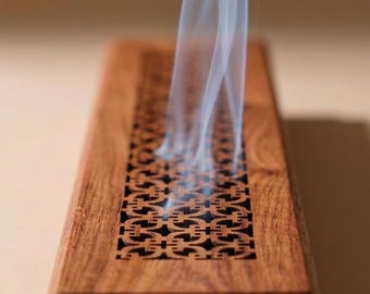 Handmade Wooden Incense Holder Box for Focus & Stillness| Diamond Lattice | A Modern Reset Tool
