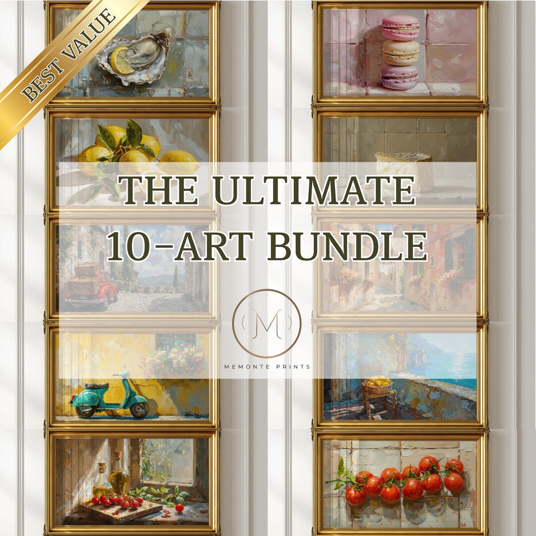 Italian Kitchen Gallery Wall Art Set, Food Scenery Prints (digital ...