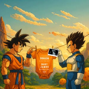 Dragon Ball Baby Announcement: Editable Pregnancy Reveal Template (Digital Download)