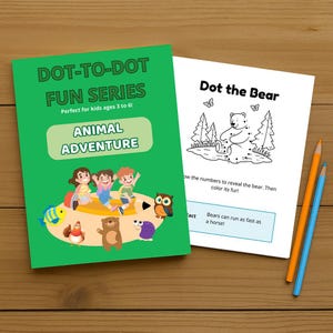 Dot-to-Dot Animal Adventure | Fun Connect the Dots Printable for Kids Ages 3-6 | Educational Activity Book PDF