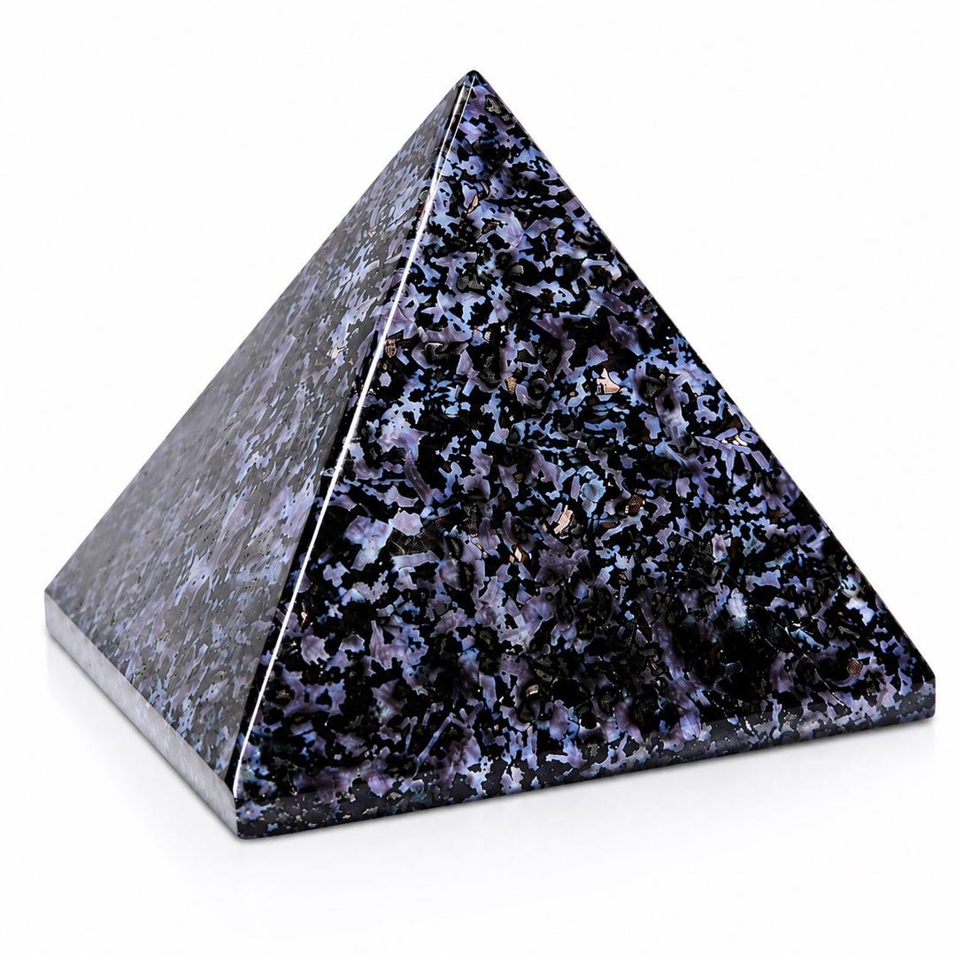 Merlinite Pyramid Large Indigo Gabbro Crystal Pyramid – Mystic Merlinite Altar Decor ...