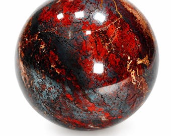 Large 110mm Jaspillite Sphere, Natural Red Jasper Hematite Crystal Orb, Grounding Root Chakra Stone