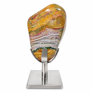139mm Polished Crazy Lace Agate Freeform with Stand, Vibrant Laughter Stone Specimen, Statement Home Decor, Unique Healing Crystal Gift