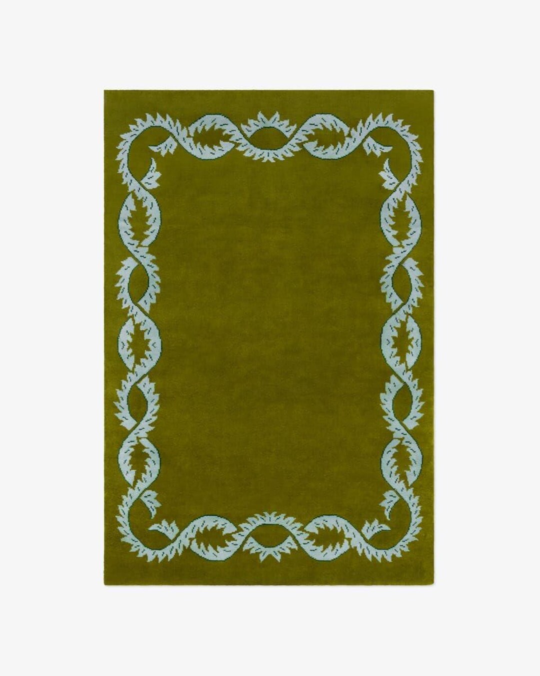 Hand Tufted Wool Area Rug, Floral Border Carpet, Living Room Bedroom ...