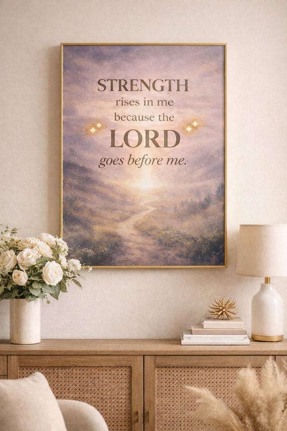 Christian Wall Art Printable, Inspirational Bible Verse Decor (Digital Download)