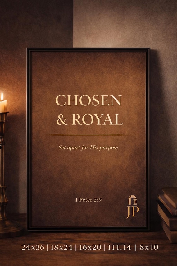 Chosen and Royal Scripture Wall Art for Rebuilding Self Worth and Rediscovering Your Identity in Christ