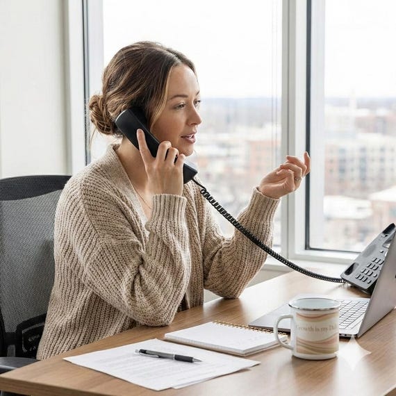 Growth Is My Daily Rhythm™ Feminine Enamel Accent Mug | Elegant Neutral Self-Care Cup | 12oz Premium Morning Routine Mug for Her