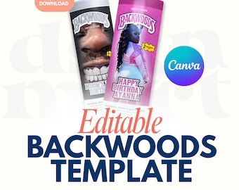 Backwoods Single Pack Template | Digital Adult Party Favor, Printable Canva Instant Download