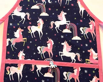 Handcrafted Baby Art Apron | Unicorn, Washable Cotton