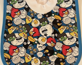Angry Bird Baby Bib | Large Baby Bib | Angry bird Gift | Angry Bird Toddler Bib