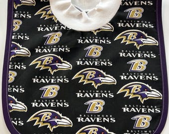 Baltimore Ravens Baby Bib | Large Baby Bib | Ravens Baby Gift | NFL Toddler Bib
