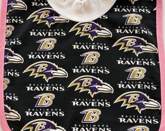 Baltimore Ravens Baby Bib | Handmade Cotton Flannel, NFL Gift