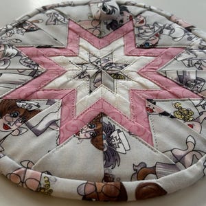 Quilted Nurse Hot Pad, With Hanging Loop