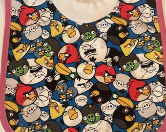 Angry Bird Baby Bib | Large Baby Bib | Angry bird Gift | Angry Bird Toddler Bib