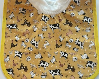 Farm Animals Baby Bib | Large Baby Bib | Horses Baby Gift | Chickens Toddler Bib