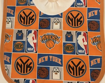 NY Knicks Baby Bib | Large Baby Bib | NY Knickerbockers Gift | Knicks Toddler Bib
