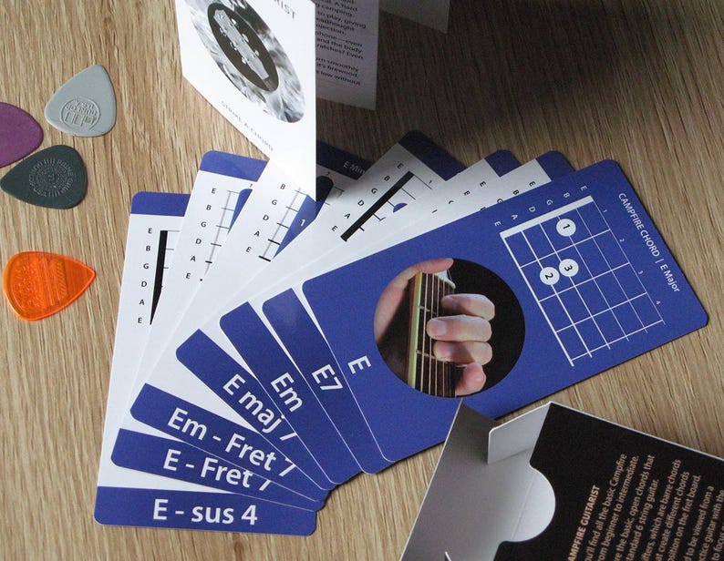 Guitar Chord Flashcards – Visual Fretboard System, 56 Tarot sized Cards image 10