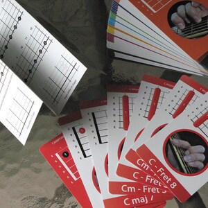 Guitar Chord Flashcards – Visual Fretboard System, 56 Tarot sized Cards image 6