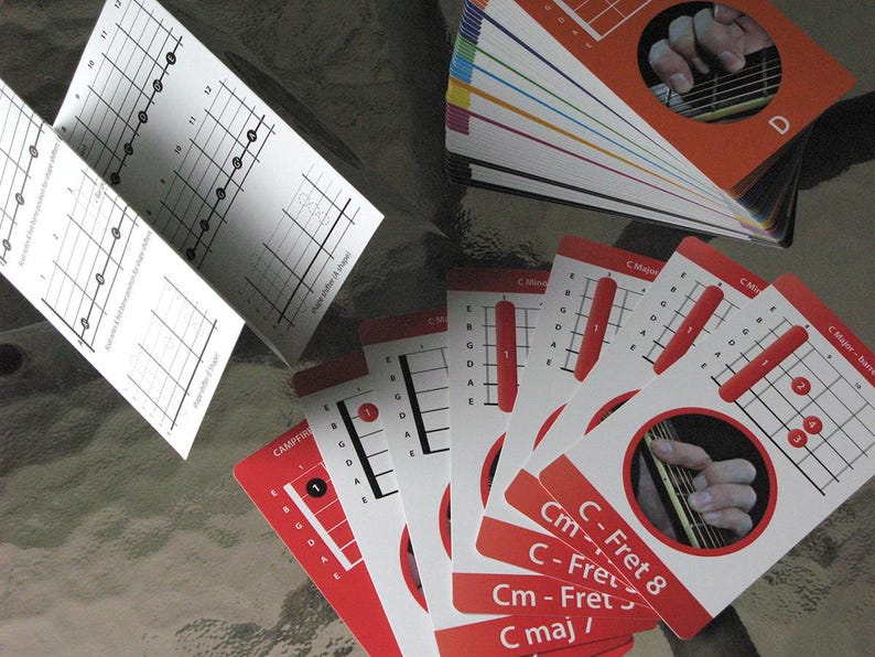 Guitar Chord Flashcards – Visual Fretboard System, 56 Tarot sized Cards image 6