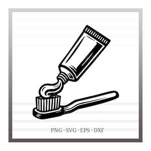 Toothbrush & Toothpaste SVG: Dental Vector Cut Files (Digital Download)