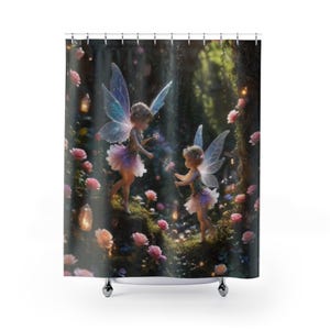 Fairy Tale Shower Curtain, Enchanting Bathroom Decor for Kids, Fantasy Shower Curtain, Magical Gift for Holidays, Whimsical Home Decor