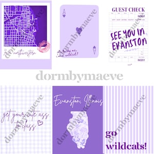 Northwestern Wall Art Dorm Prints Purple Theme