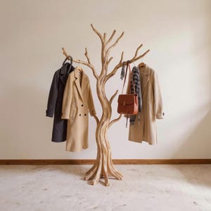 Free standing coat rack driftwood branch decorative towel hooks tree branch hooks wood unique entryway decor home art