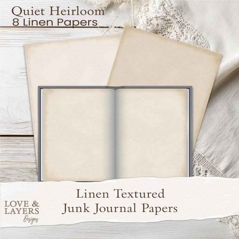 Linen Inkjet Paper Textured Linen Neutral Papers | Printable Journal Pages | Vintage Cream ...