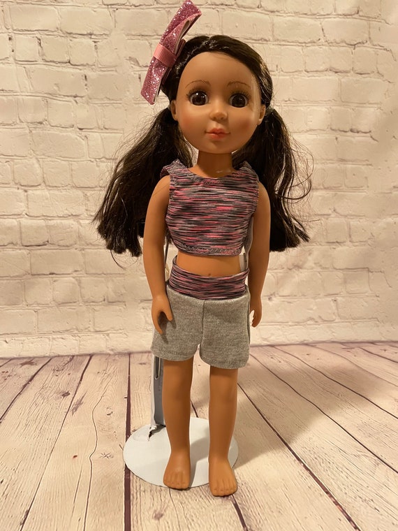 American doll yoga outfit. 14.5 in girl doll Yoga Shorts and Tank