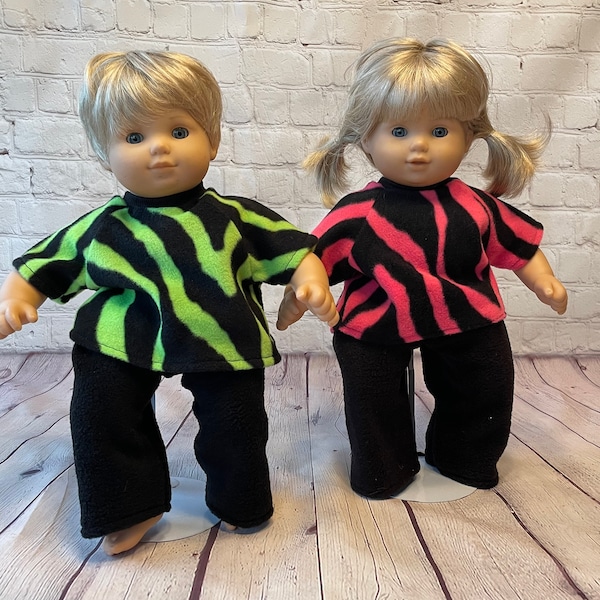 Fleece Shirt and Pants for most 15" dolls including American Girl Bitty Baby