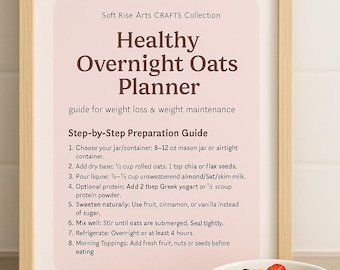 Healthy Overnight Oats Planner | Printable Recipe & Meal Prep Guide PDF for Weight Loss