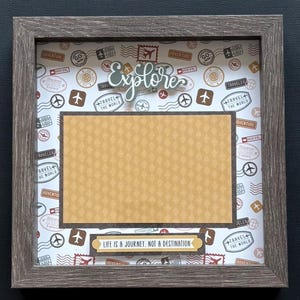 Vacation 8x8 Photo Keepsake Shadowbox premade handmade scrapbook style photo page insert picture frame
