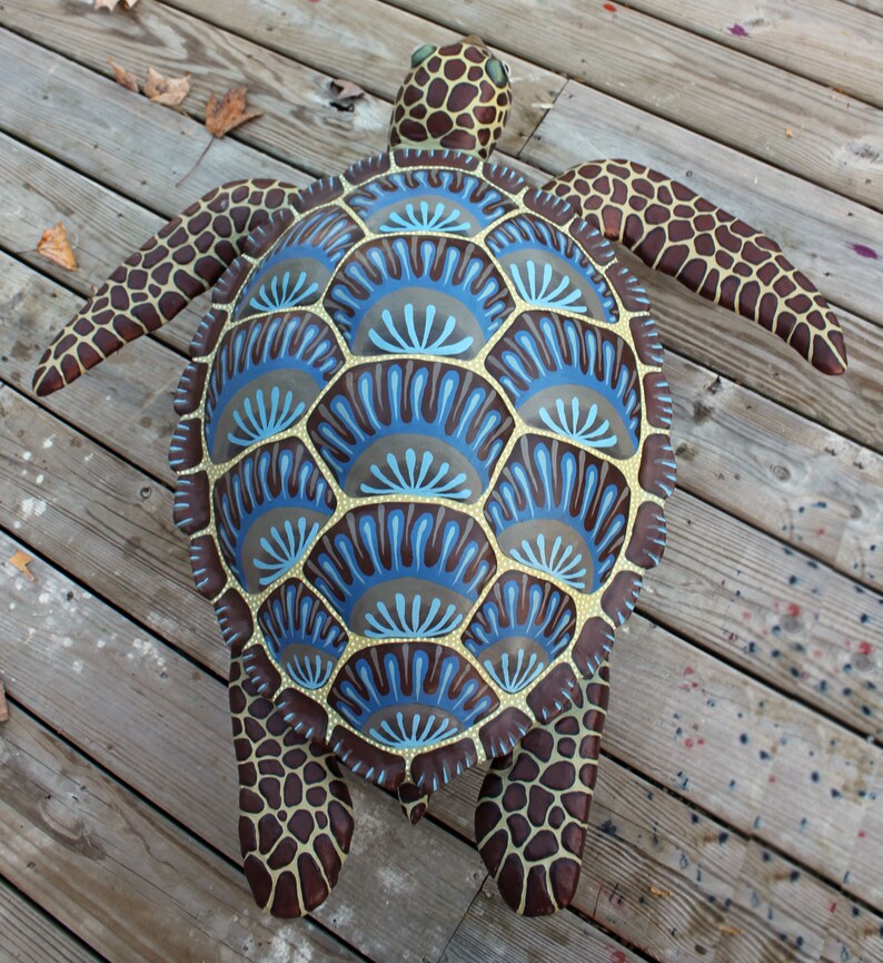 Sea Turtle Wall Sculpture Original Artwork 24 Etsy