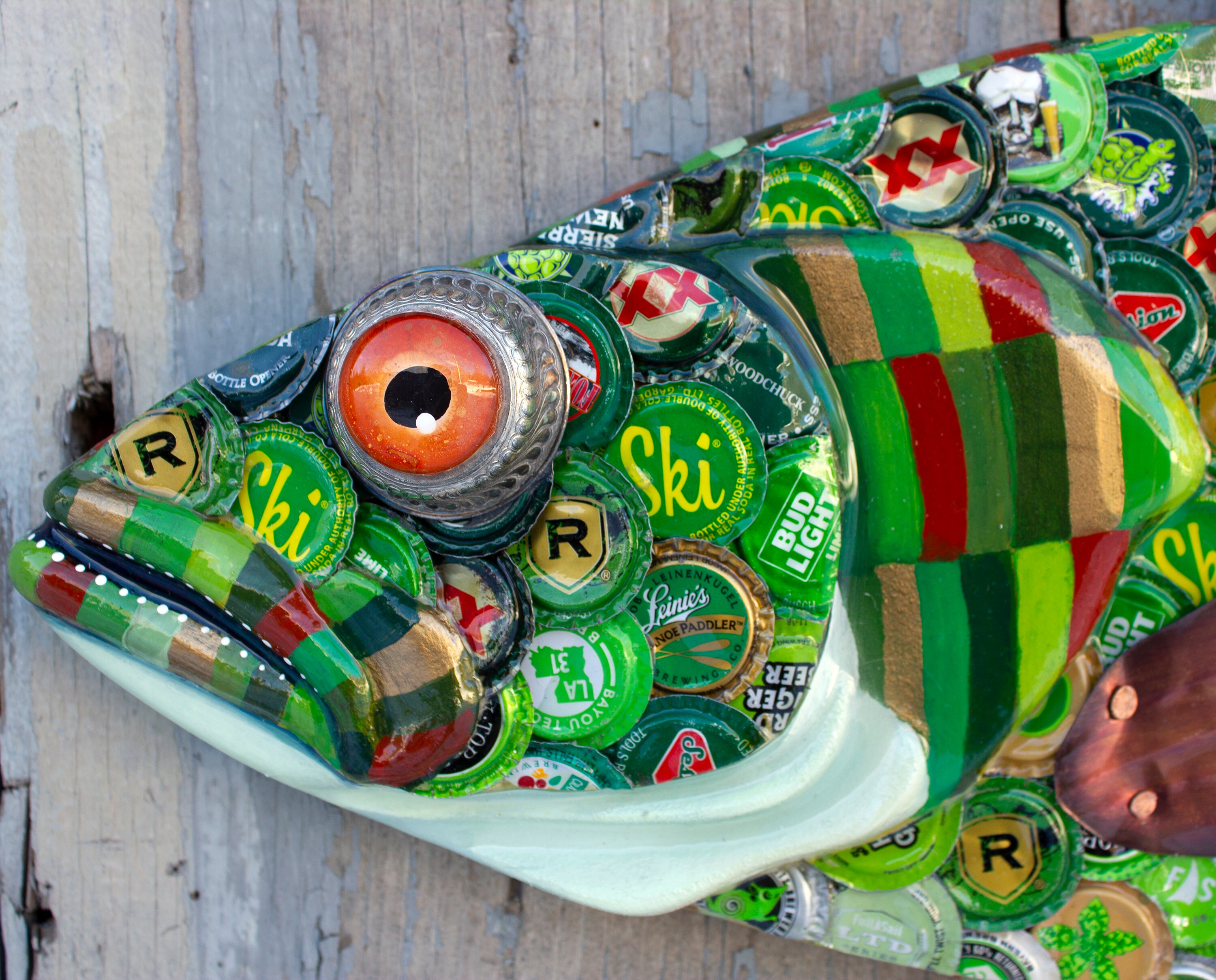 Bass Original Wall Sculpture Bottle cap Art 33