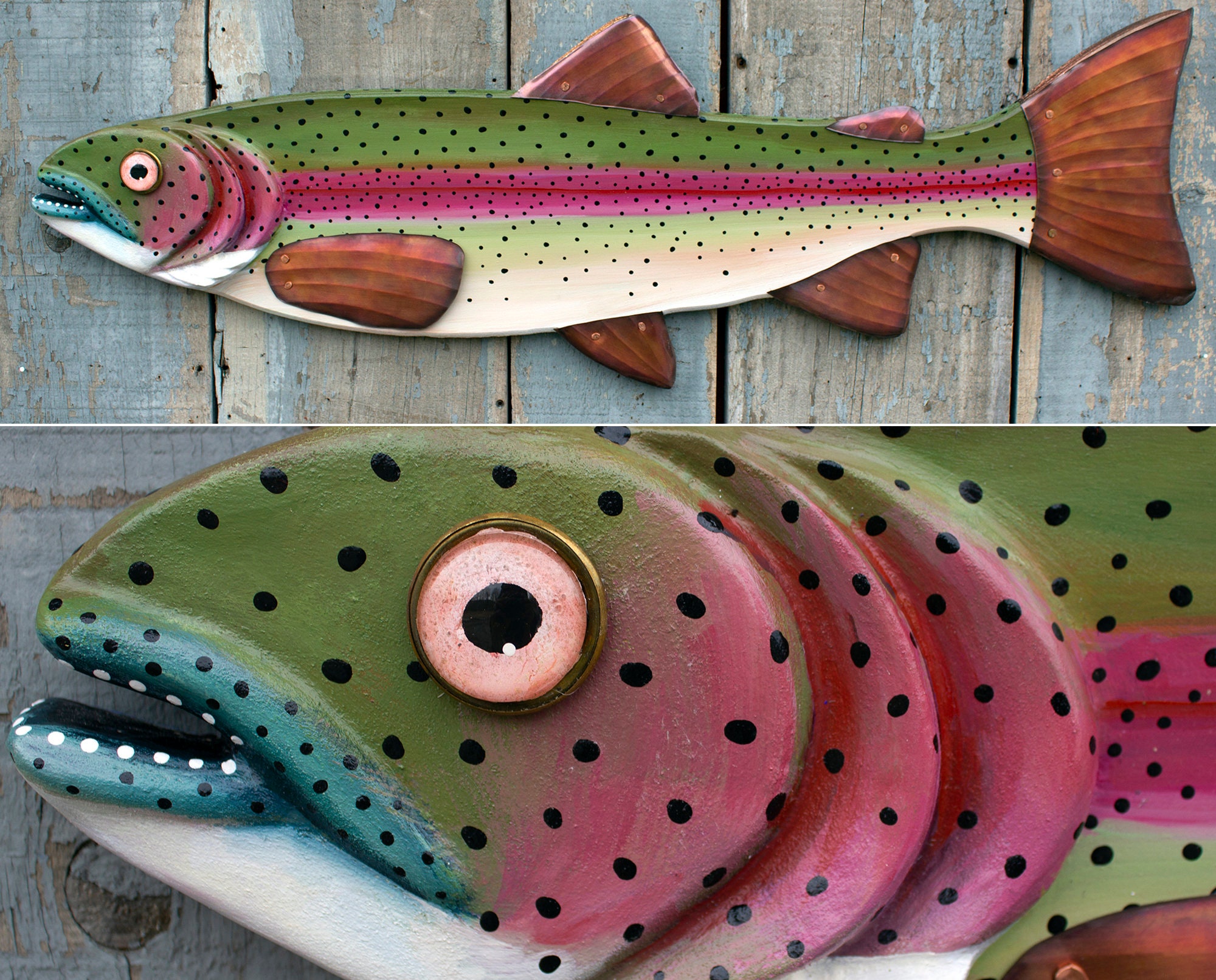 Rainbow Trout, Folk Art Fish Wall Art 37
