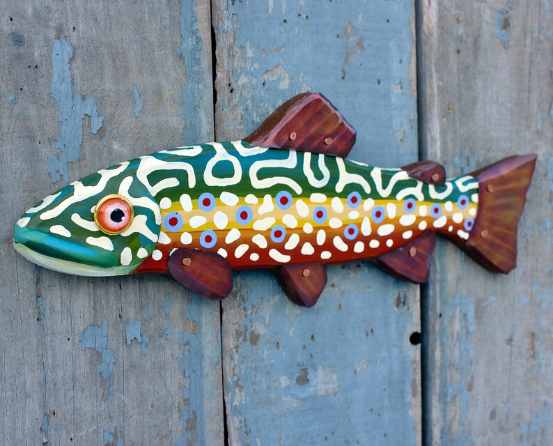 Craig 16 Brook Trout Carved Folk Art Fish Wall Art Etsy