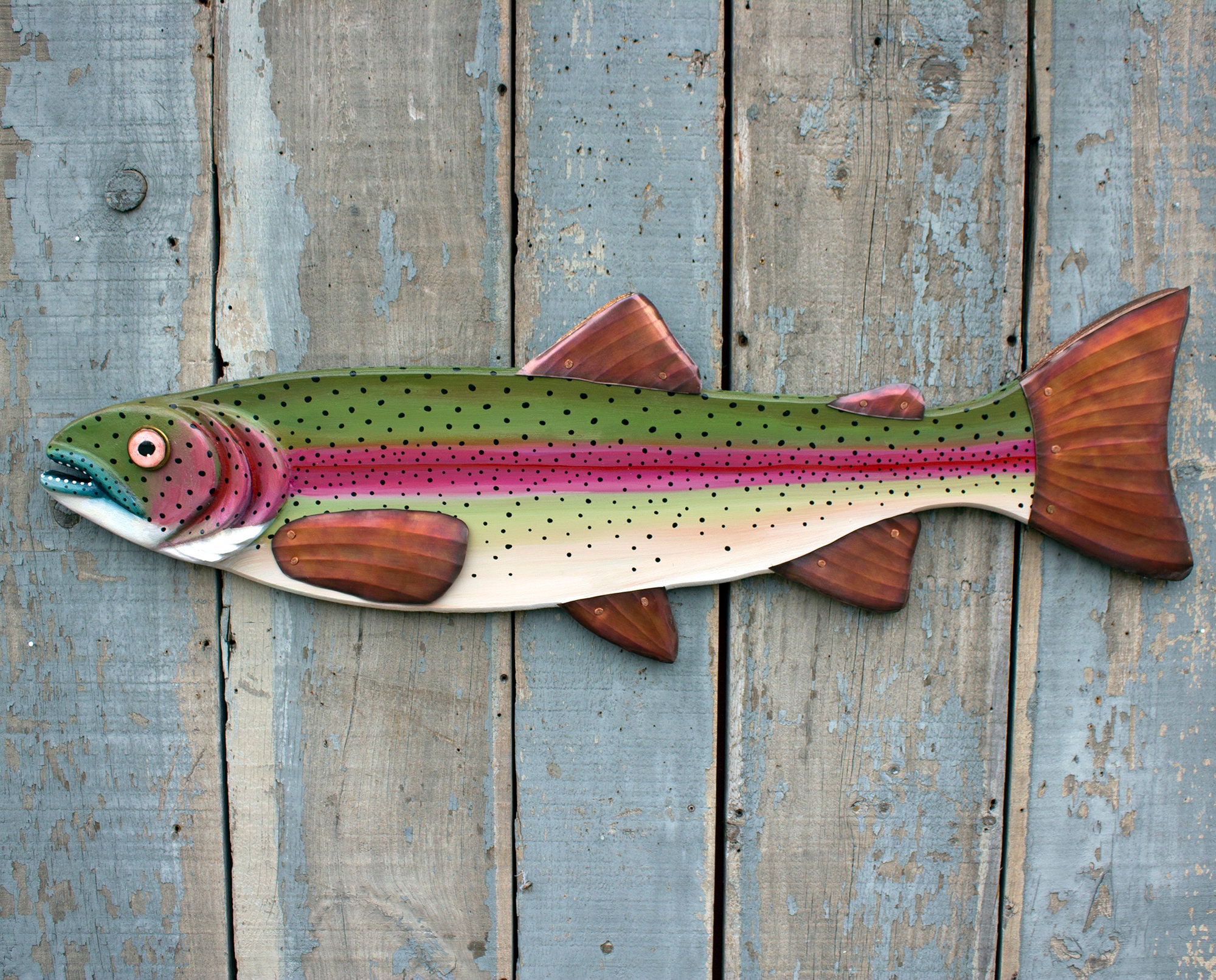Rainbow Trout, Folk Art Fish Wall Art 37