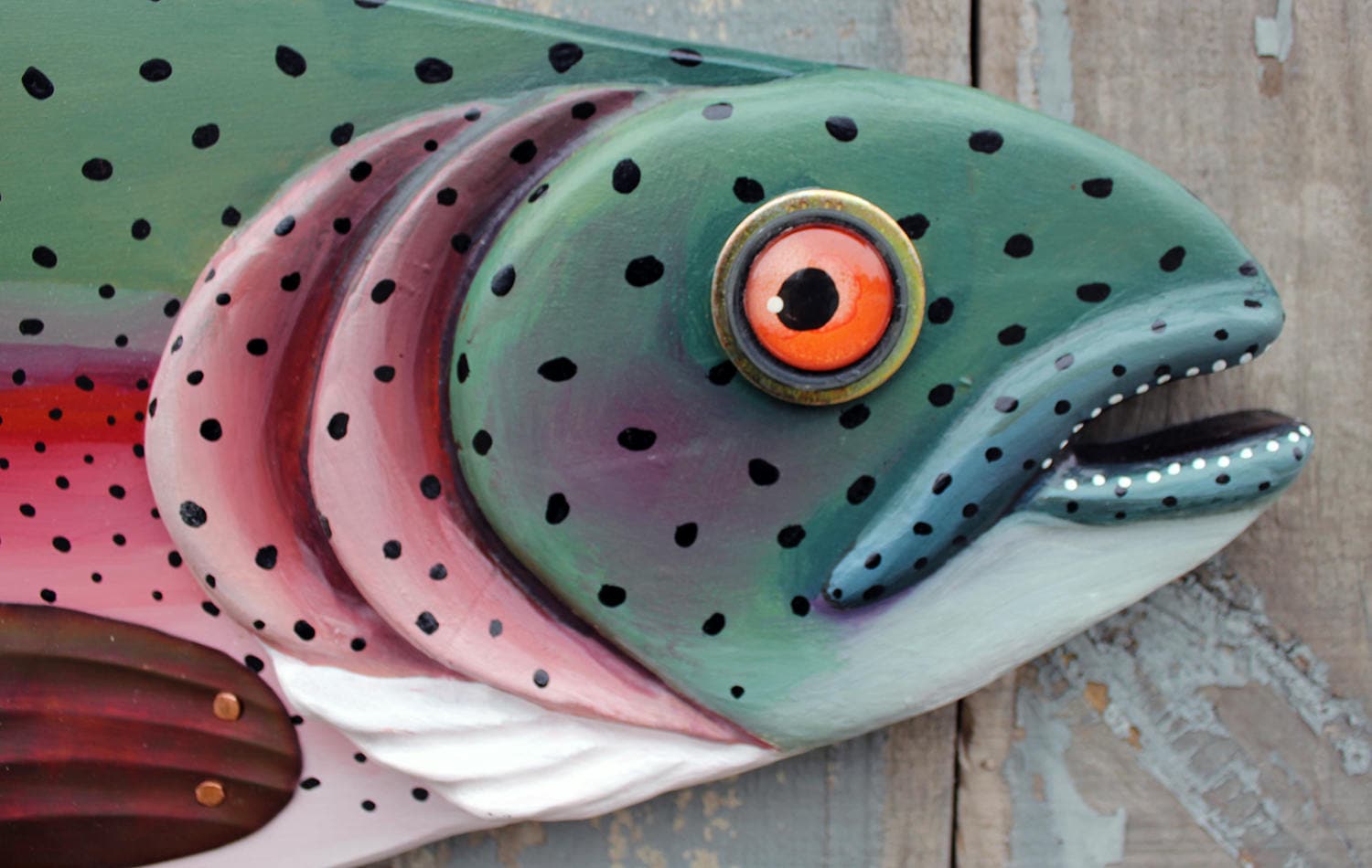 47 RAINBOW TROUT Wood Wall Art Large